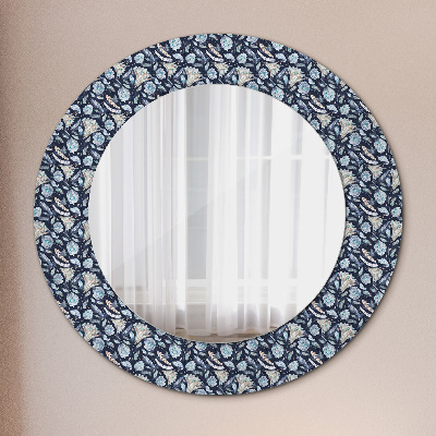 Miroir rond cadre imprimé Boho patterin