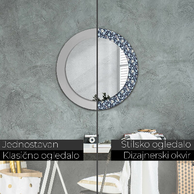 Miroir rond cadre imprimé Boho patterin