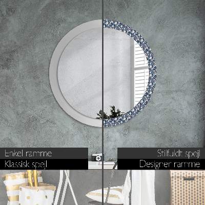 Miroir rond cadre imprimé Boho patterin