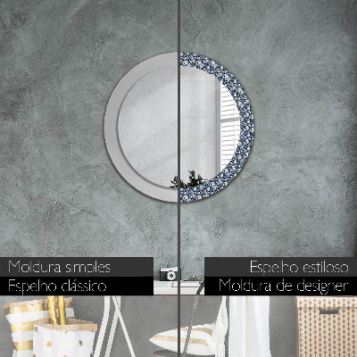 Miroir rond cadre imprimé Boho patterin