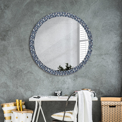 Miroir rond cadre imprimé Boho patterin