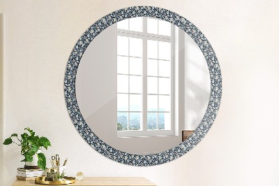 Miroir rond cadre imprimé Boho patterin