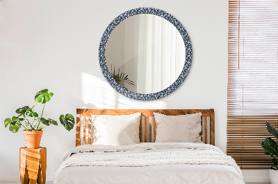 Miroir rond cadre imprimé Boho patterin