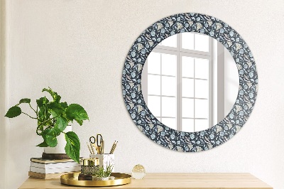 Miroir rond cadre imprimé Boho patterin