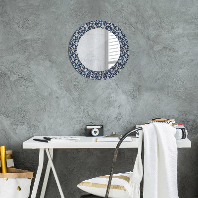 Miroir rond cadre imprimé Boho patterin