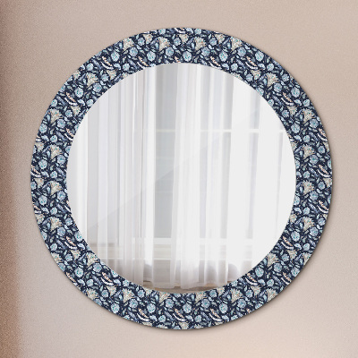 Miroir rond cadre imprimé Boho patterin