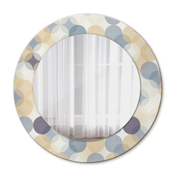 Miroir rond avec décoration Cercles géométriques