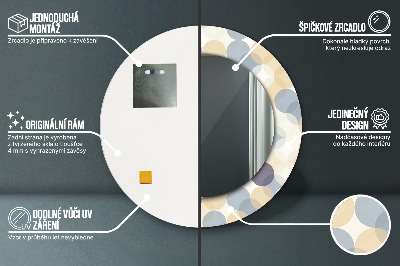 Miroir rond avec décoration Cercles géométriques