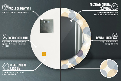 Miroir rond avec décoration Cercles géométriques