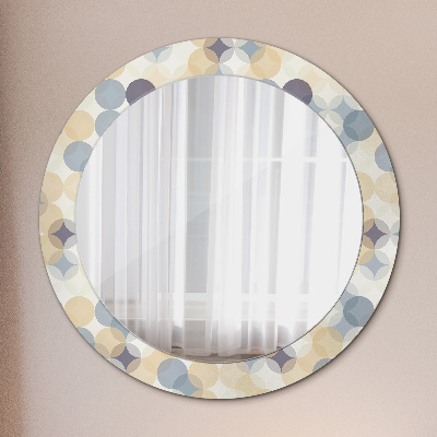 Miroir rond avec décoration Cercles géométriques