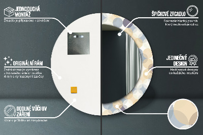 Miroir rond avec décoration Cercles géométriques