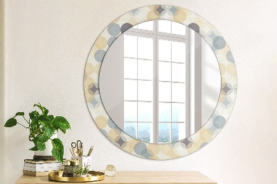 Miroir rond avec décoration Cercles géométriques