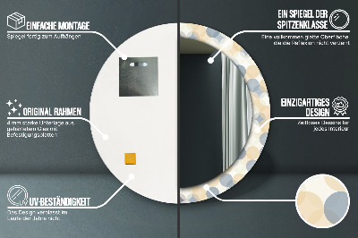 Miroir rond avec décoration Cercles géométriques