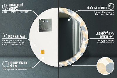 Miroir rond avec décoration Cercles géométriques