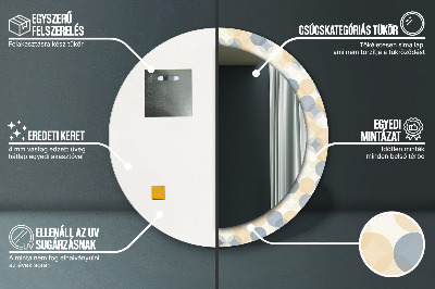 Miroir rond avec décoration Cercles géométriques