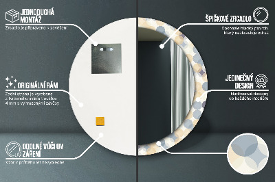 Miroir rond avec décoration Cercles géométriques