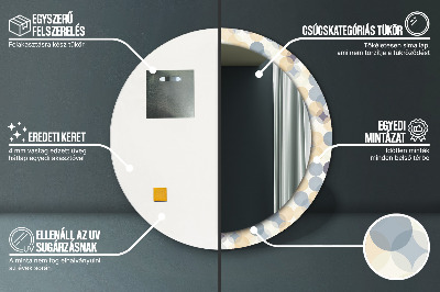 Miroir rond avec décoration Cercles géométriques