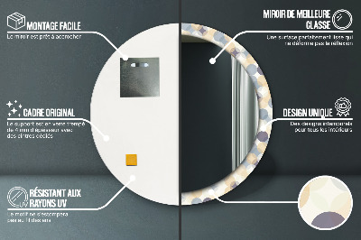 Miroir rond avec décoration Cercles géométriques