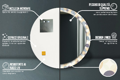 Miroir rond avec décoration Cercles géométriques