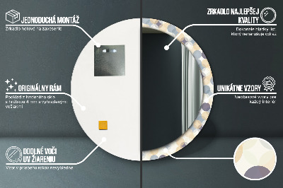 Miroir rond avec décoration Cercles géométriques