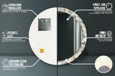 Miroir rond avec décoration Cercles géométriques