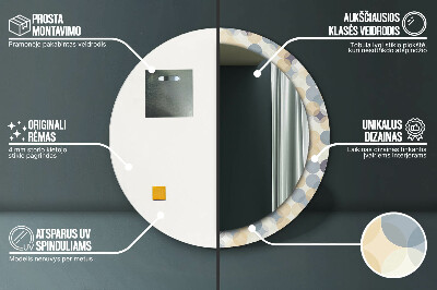 Miroir rond avec décoration Cercles géométriques