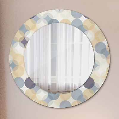 Miroir rond avec décoration Cercles géométriques