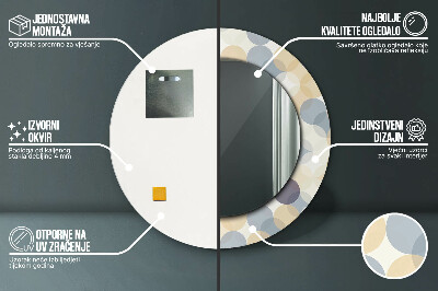 Miroir rond avec décoration Cercles géométriques