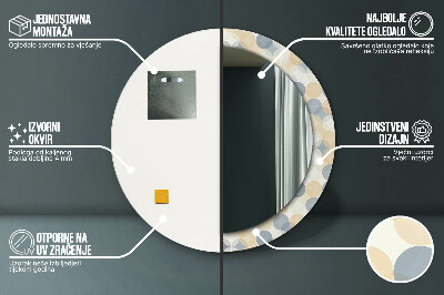 Miroir rond avec décoration Cercles géométriques