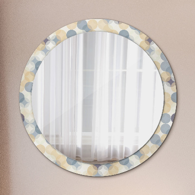 Miroir rond avec décoration Cercles géométriques