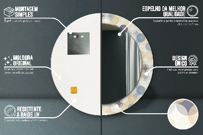 Miroir rond avec décoration Cercles géométriques