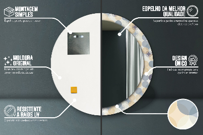 Miroir rond avec décoration Cercles géométriques