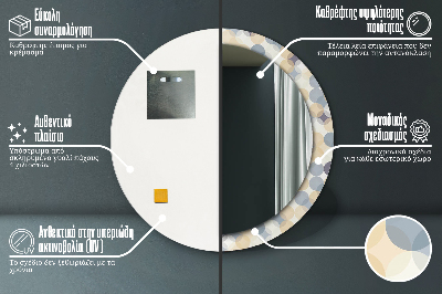 Miroir rond avec décoration Cercles géométriques