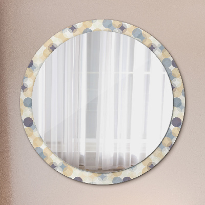 Miroir rond avec décoration Cercles géométriques