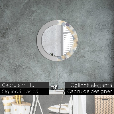 Miroir rond avec décoration Cercles géométriques