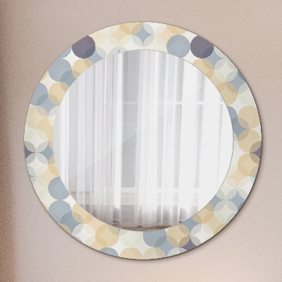 Miroir rond avec décoration Cercles géométriques