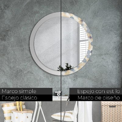 Miroir rond avec décoration Cercles géométriques