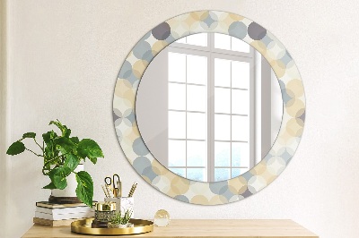 Miroir rond avec décoration Cercles géométriques