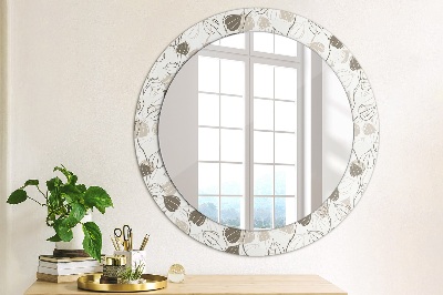 Miroir rond cadre imprimé Floral abstrait