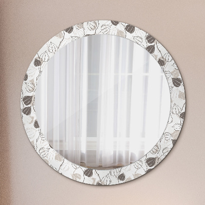 Miroir rond cadre imprimé Floral abstrait