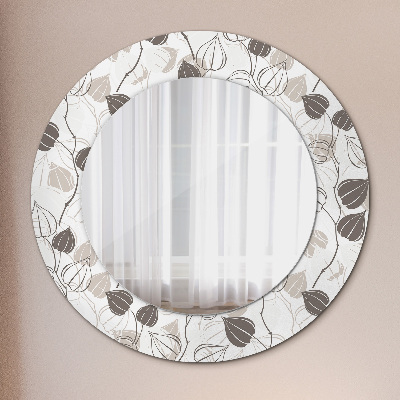 Miroir rond cadre imprimé Floral abstrait