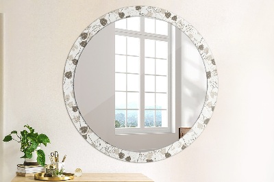 Miroir rond cadre imprimé Floral abstrait