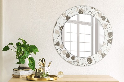 Miroir rond cadre imprimé Floral abstrait