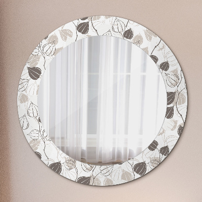 Miroir rond cadre imprimé Floral abstrait