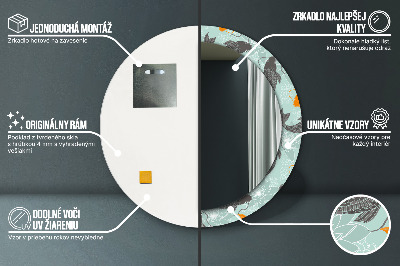 Miroir rond cadre imprimé Carpe chinoise