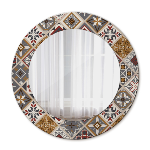 Miroir rond cadre imprimé Motif turc