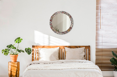 Miroir rond cadre imprimé Motif turc