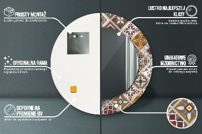 Miroir rond cadre imprimé Motif turc