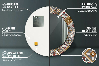 Miroir rond cadre imprimé Motif turc