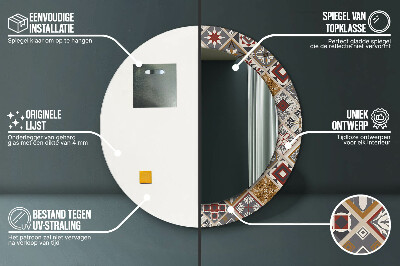 Miroir rond cadre imprimé Motif turc